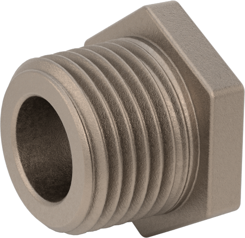 Düşük Basınçlı Boru Bağlantı Elemanı, Altıgen Gövdeli Adaptör, Pirinç, 1/2 NPT Erkek x 1/4 Dişi