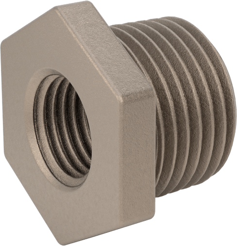 Düşük Basınçlı Boru Bağlantı Elemanı, Altıgen Gövdeli Adaptör, Pirinç, 1/2 NPT Erkek x 1/4 Dişi
