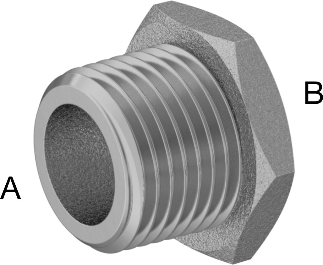 Düşük Basınçlı Boru Bağlantı Elemanı, Altıgen Gövdeli Adaptör, Bronz, 1/2 BSPT Erkek x 1/4 Dişi