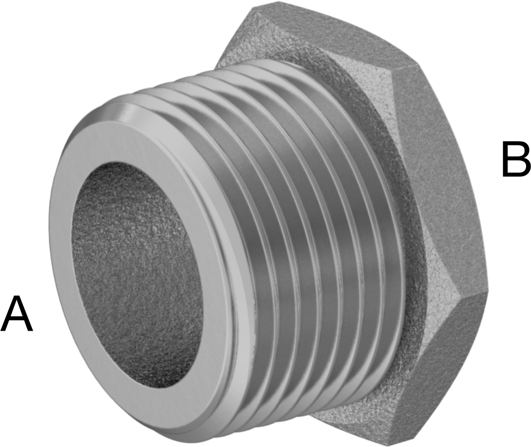 Düşük Basınçlı Boru Bağlantı Elemanı, Altıgen Gövdeli Adaptör, Bronz, 1 BSPT Erkek x 1/2 BSPT Dişi
