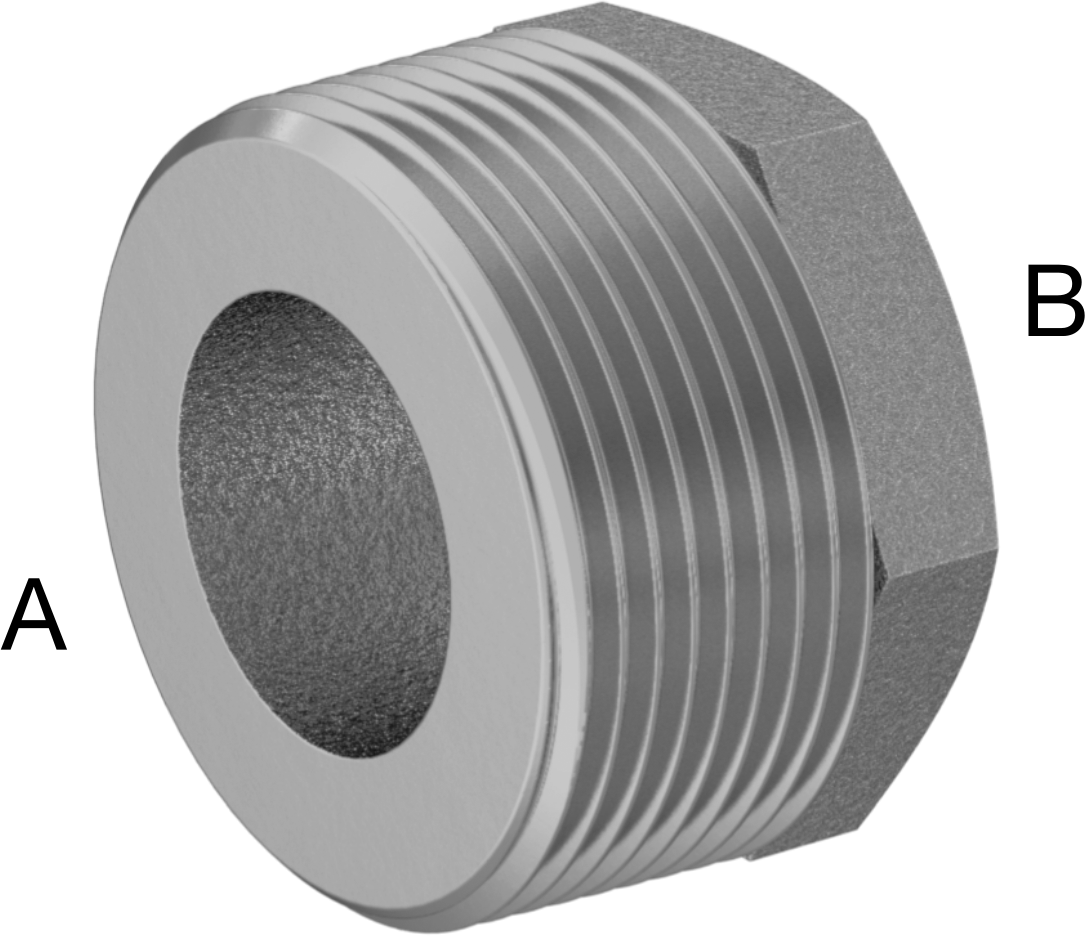 Düşük Basınçlı Boru Bağlantı Elemanı, Altıgen Gövdeli Adaptör, Bronz, 1-1/2 BSPT Erkek x 3/4 Dişi