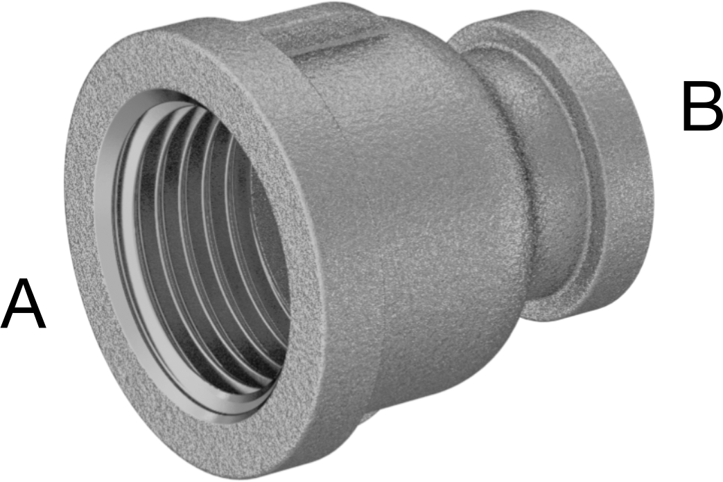 Düşük Basınçlı Boru Bağlantı Elemanı, Düz Redüktör, Bronz, 1/2 x 1/4 BSPT Dişi