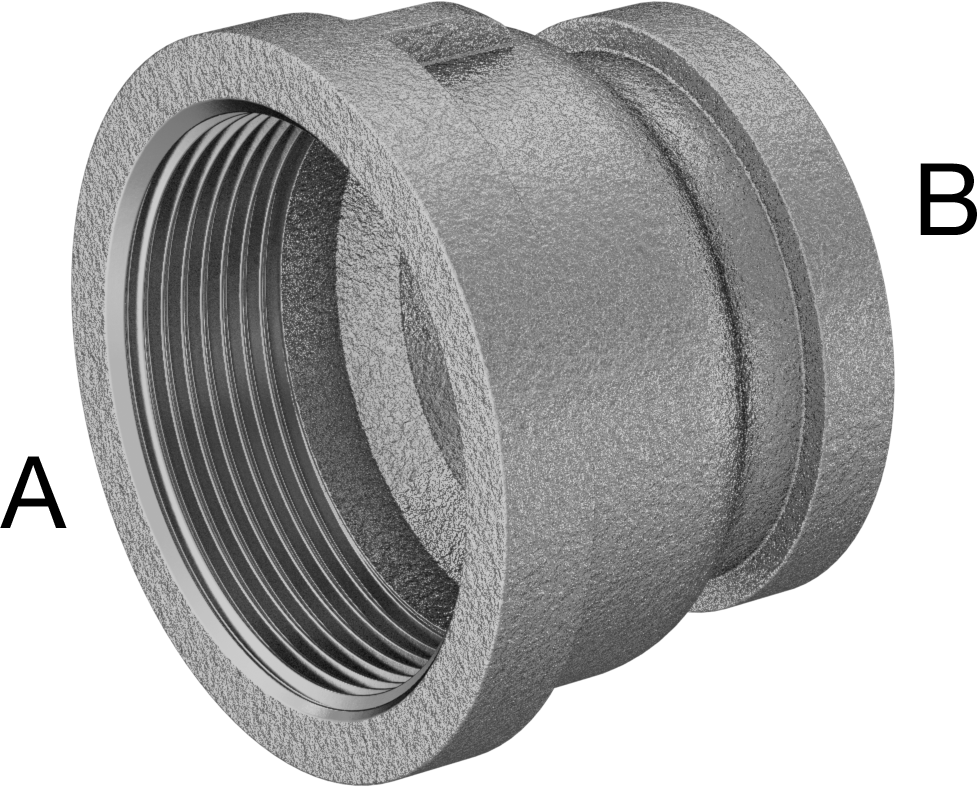 Düşük Basınçlı Boru Bağlantı Elemanı, Düz Redüktör, Bronz, 2 x 1-1/2 BSPT Dişi