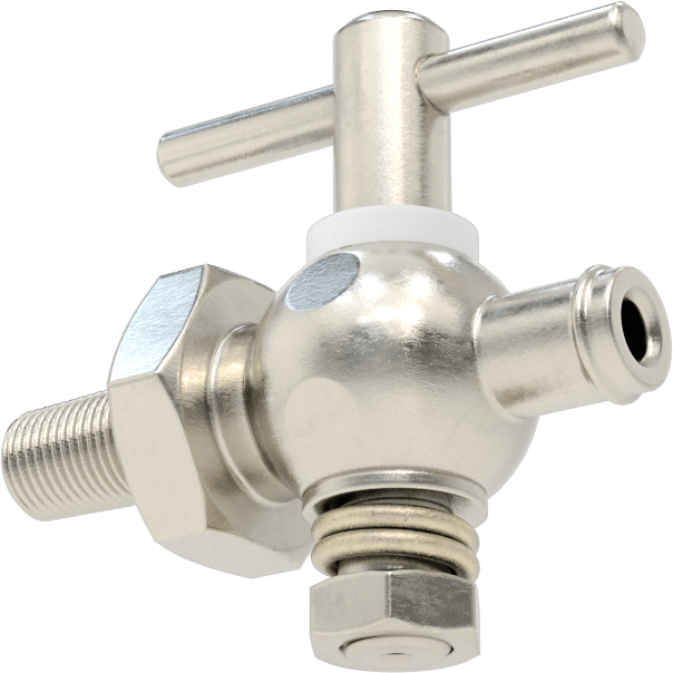 316 Paslanmaz Çelik Gövdeli Açma/Kapama Vanası, 1/8 NPT Erkek x 3/8" Boru İç Çapı için Dikenli Bağlantı Parçası