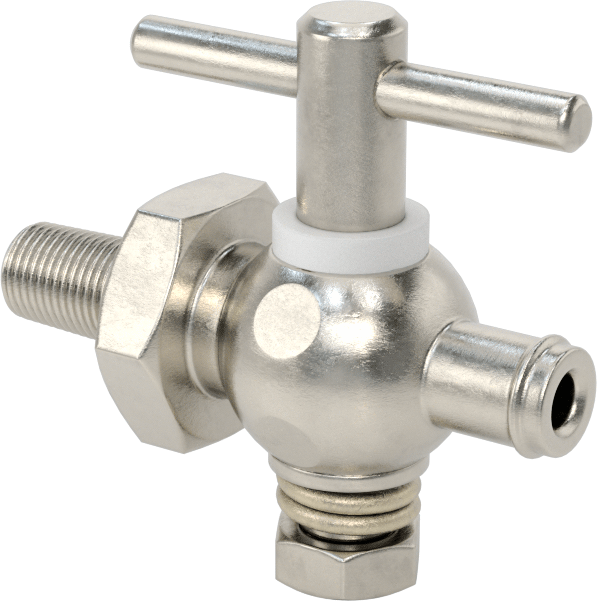 316 Paslanmaz Çelik Gövdeli Açma/Kapama Vanası, 1/8 NPT Erkek x 3/8" Boru İç Çapı için Dikenli Bağlantı Parçası