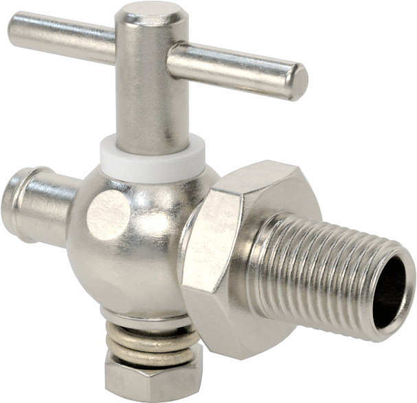 316 Paslanmaz Çelik Gövdeli Açma/Kapama Vanası, 1/4 NPT Erkek x 3/8" Boru İç Çapı için Dikenli Bağlantı Elemanı