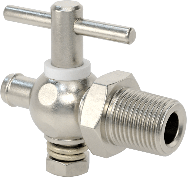 316 Paslanmaz Çelik Gövdeli Açma/Kapama Vanası, 3/8 NPT Erkek x 3/8" Boru İç Çapı için Dikenli Bağlantı Parçası