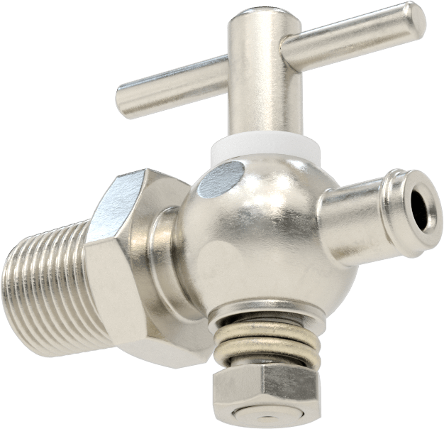 316 Paslanmaz Çelik Gövdeli Açma/Kapama Vanası, 3/8 NPT Erkek x 3/8" Boru İç Çapı için Dikenli Bağlantı Parçası