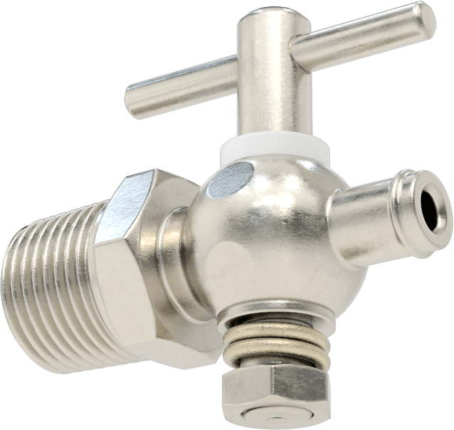 316 Paslanmaz Çelik Gövdeli Açma/Kapama Vanası, 1/2 NPT Erkek x 3/8" İç Çaplı Boru için Dikenli Bağlantı Parçası