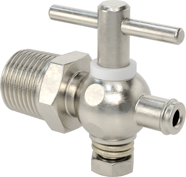 316 Paslanmaz Çelik Gövdeli Açma/Kapama Vanası, 1/2 NPT Erkek x 3/8" İç Çaplı Boru için Dikenli Bağlantı Parçası