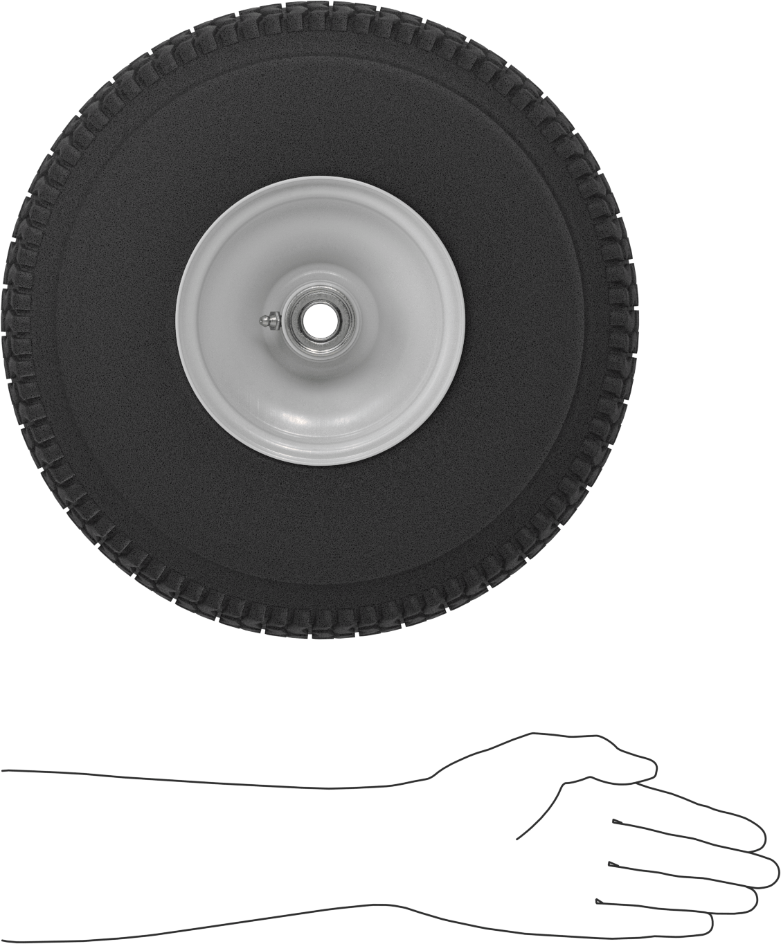 Düz Lastiksiz Tekerlek, 13-5/16“ Çap x 4-1/2” Genişlik