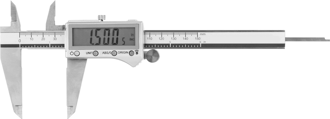 Dijital Kaliper, SPC Veri Çıkışı ile, 0“ ila 6” ve 0 mm ila 150 mm Aralık