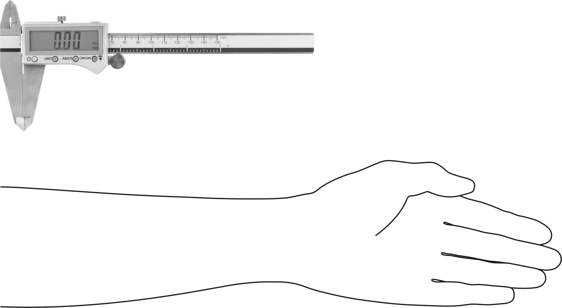 Dijital Kaliper, SPC Veri Çıkışı ile, 0“ ila 6” ve 0 mm ila 150 mm Aralık