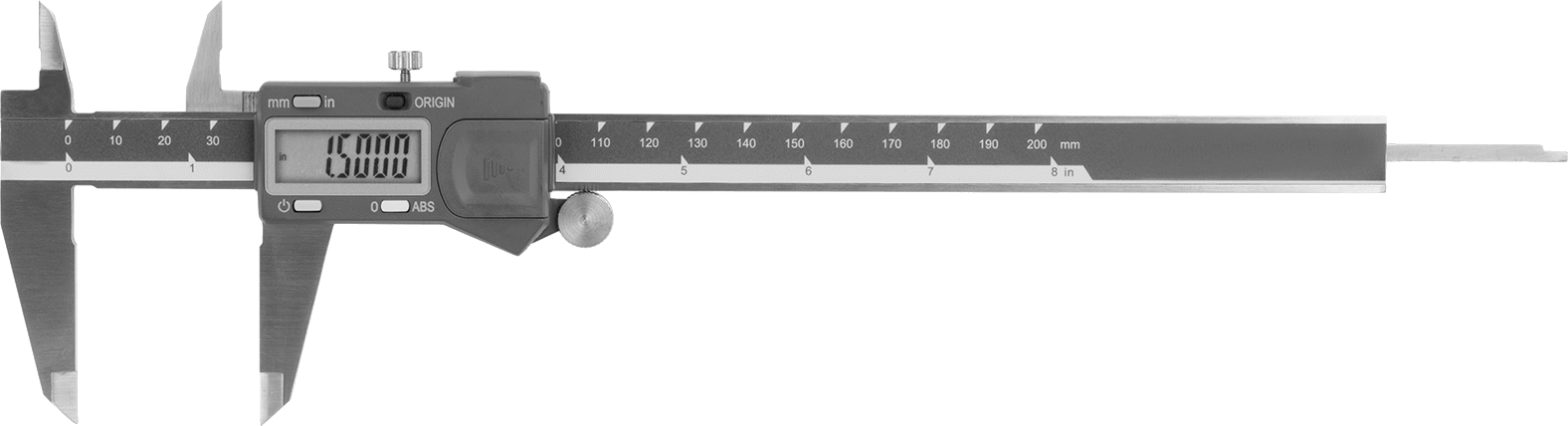 Dijital Kaliper, 0“ ila 8” ve 0 mm ila 200 mm Ölçüm Aralıkları