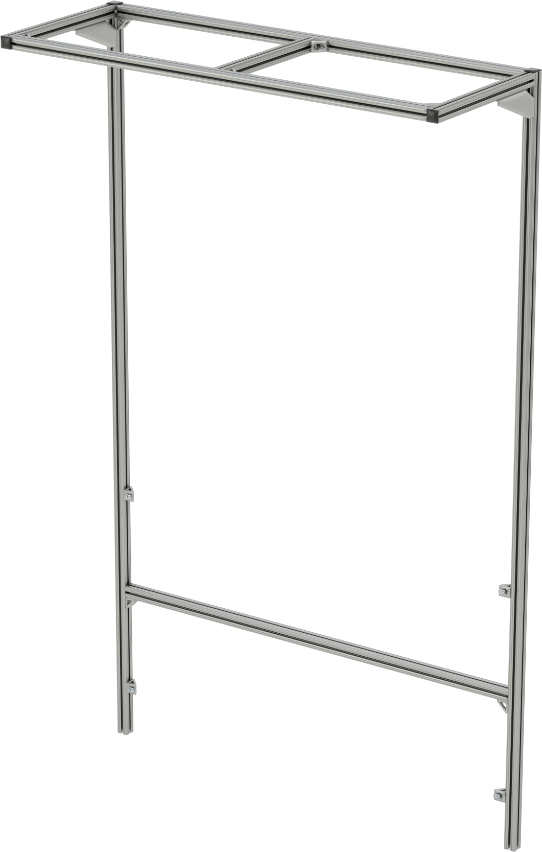 T-Yivli Çerçeveleme Tabanı Dikme, Çıkıntılı, 1-1/2" Tek Ray, 60 inç Uzunluk x 20 inç Genişlik x 96 inç Yükseklik
