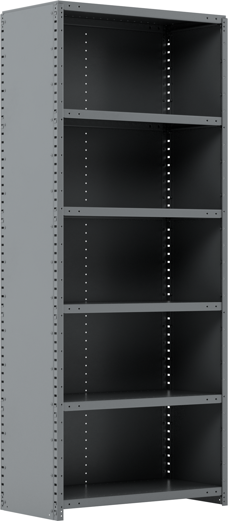 Standart Görevli Raf, 6 Raflı Kapalı, 36“ Genişlik x 87” Yükseklik x 18" Derinlik