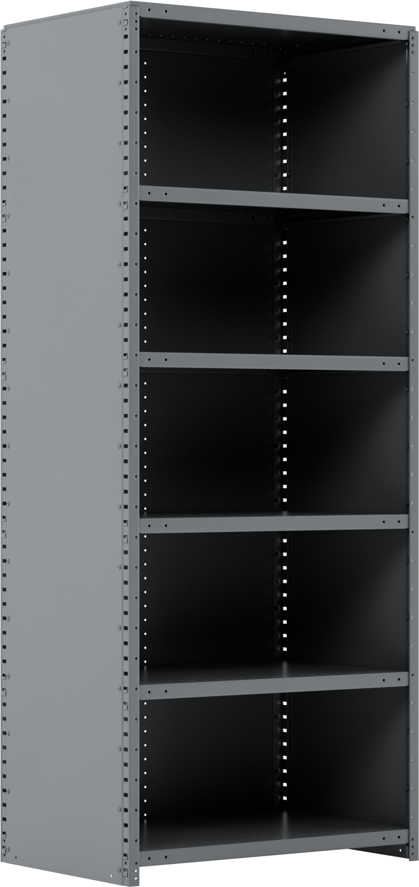 Standart Görevli Raf, 6 Raflı Kapalı, 36“ Genişlik x 87” Yükseklik x 24" Derinlik