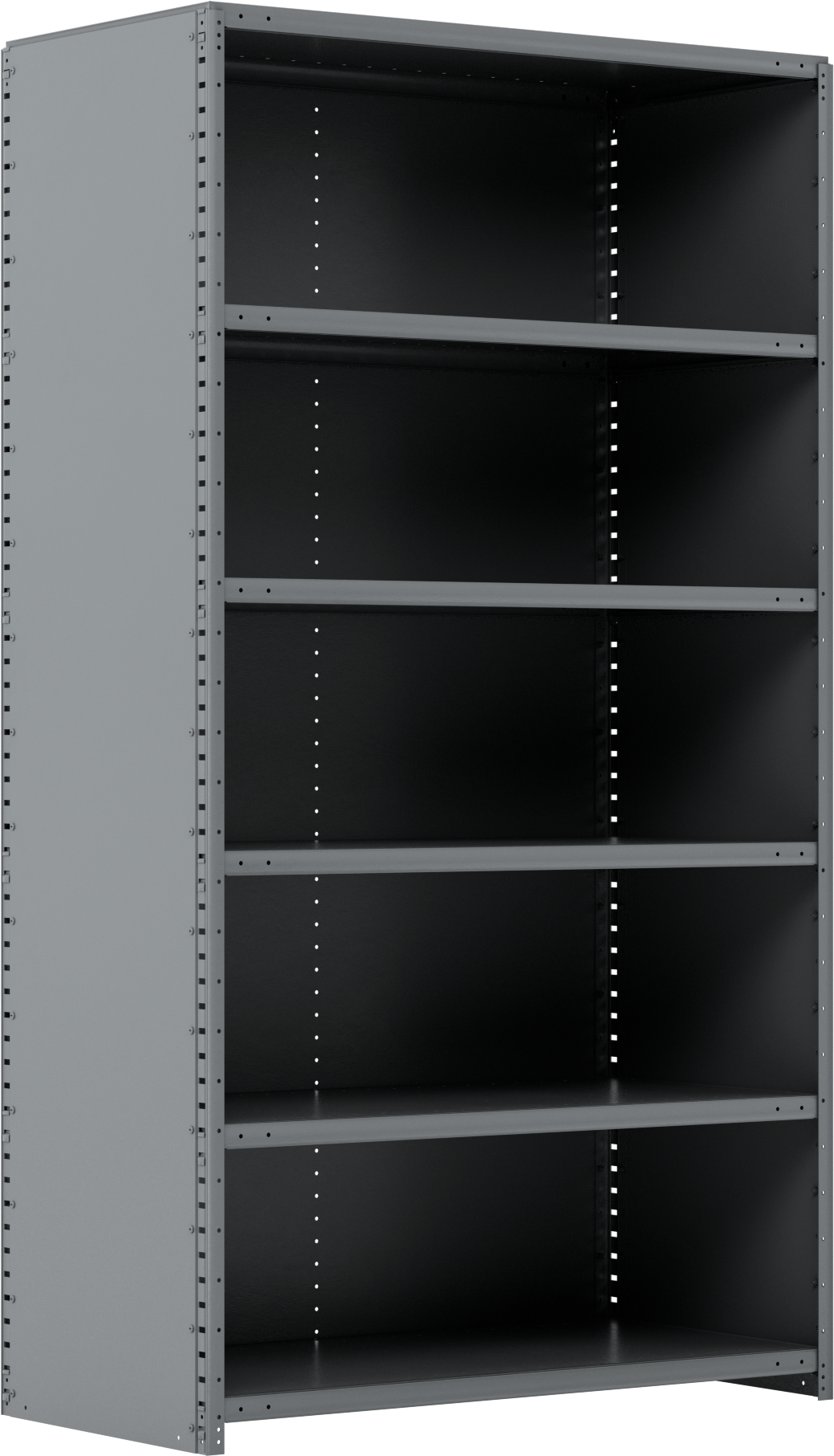 Standart Görevli Raf, 6 Raflı Kapalı, 48“ Genişlik x 87” Yükseklik x 24" Derinlik