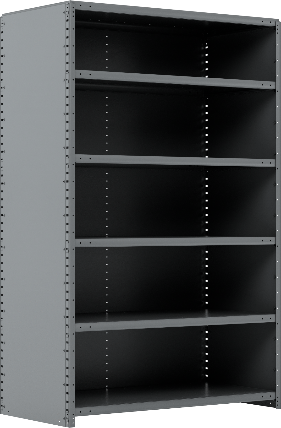 Standart Görevli Raf, 6 Raflı Kapalı, 48“ Genişlik x 75” Yükseklik x 24" Derinlik