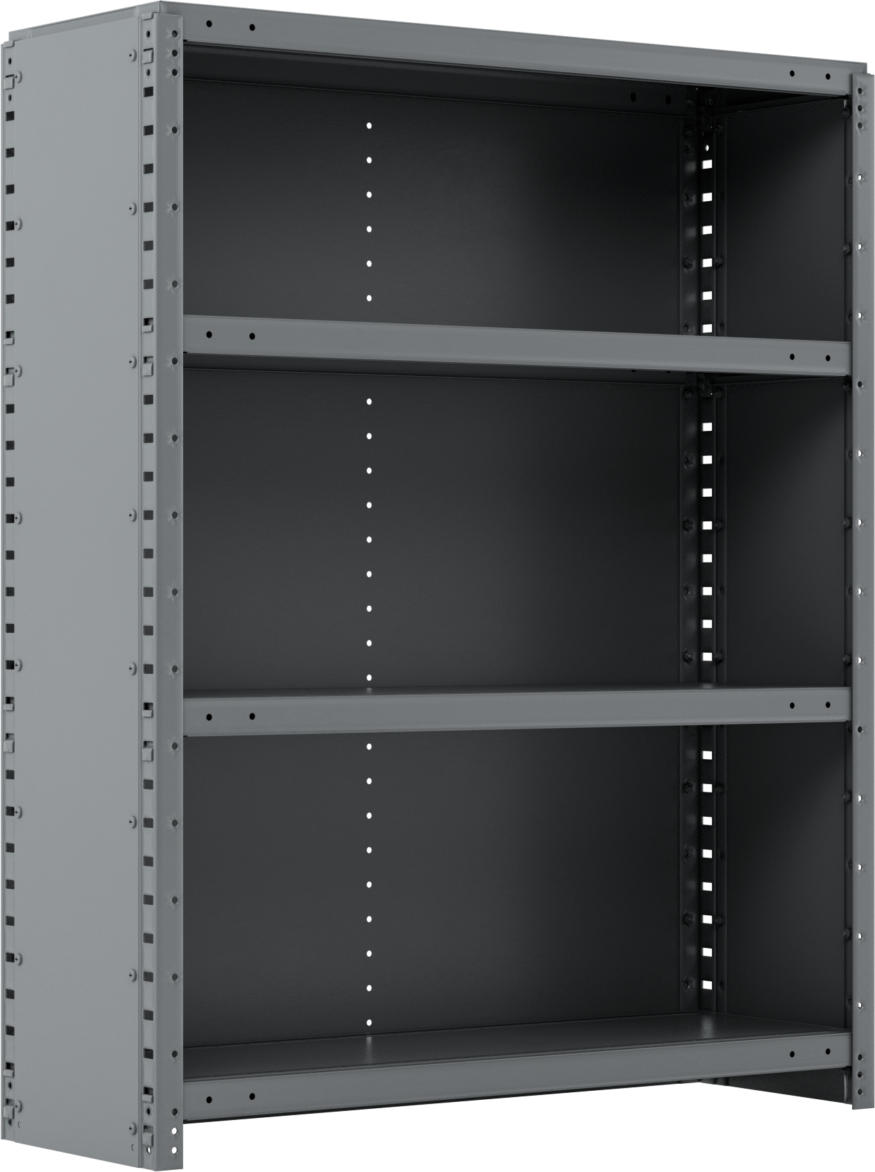 Standart Görevli Raf, 4 Raflı Kapalı, 36“ Genişlik x 45” Yükseklik x 12" Derinlik