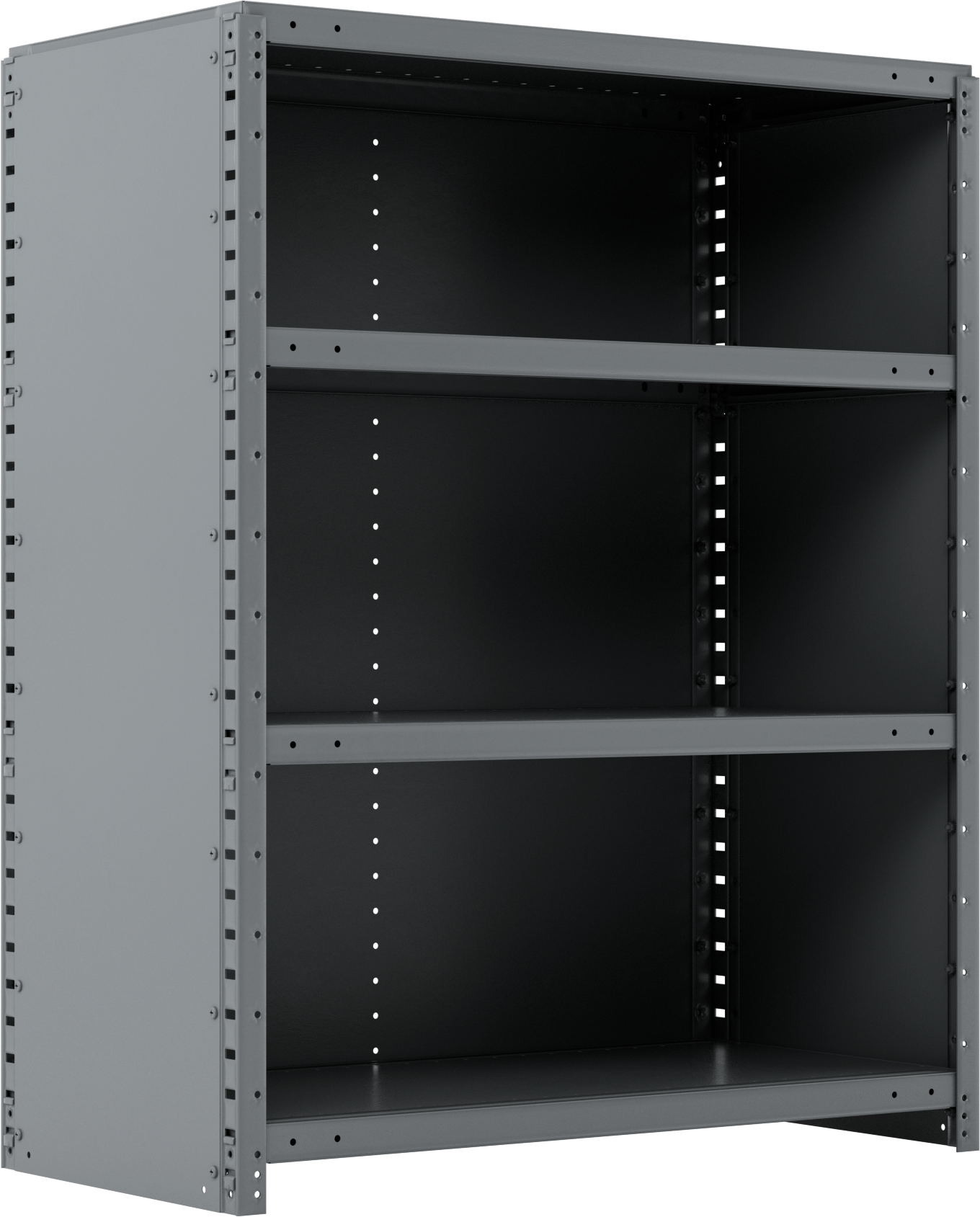 Standart Görevli Raf, 4 Raflı Kapalı, 36“ Genişlik x 45” Yükseklik x 18" Derinlik