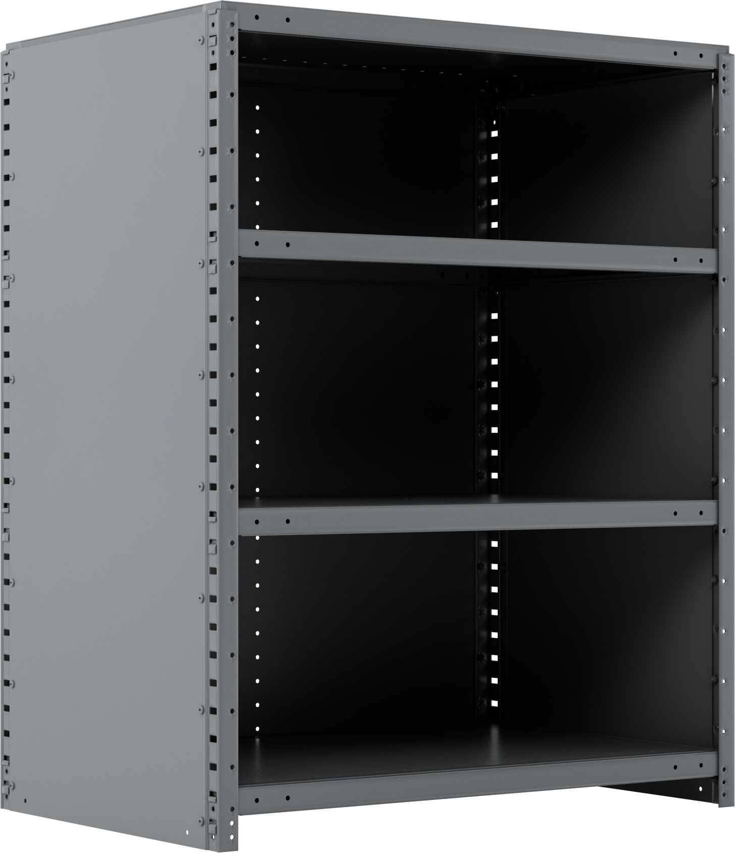 Standart Görevli Raf, 4 Raflı Kapalı, 36“ Genişlik x 45” Yükseklik x 24" Derinlik