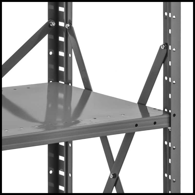 Standart Görevli Raf, 6 Raflı Açık, 36“ Genişlik x 87” Yükseklik x 12" Derinlik