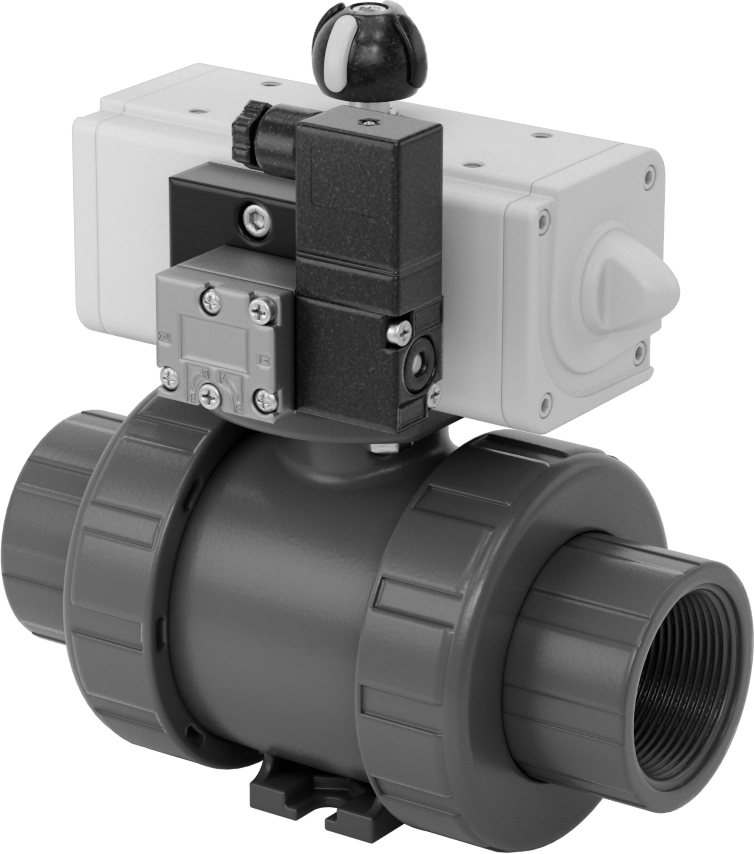 Kimyasallar için Yüksek Akışlı Hava Tahrikli Açma/Kapama Valfi, Çift Etkili, 1-1/2 NPT Dişi