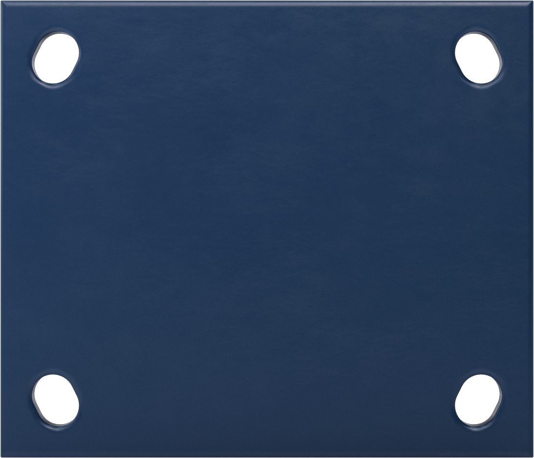 7“ x 6” Plakalı Ekstra Yüksek Kapasiteli Brute Tekerlek, 8" Çaplı Mavi Poliüretan Tekerlekli Sert