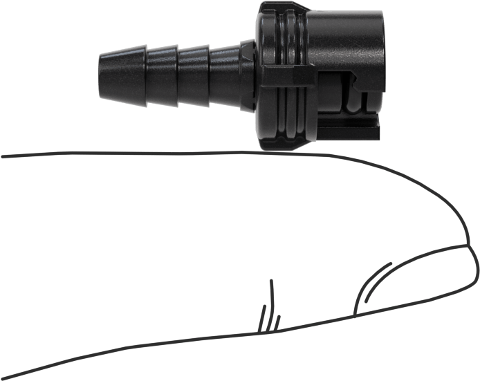 Hava ve Su için Plastik Hızlı Bağlantı Kesme Tüp Bağlantısı, 1/8" Dikenli İç Çaplı Boru için Plug, 3/32 Bağlantı Boyutu, Siyah