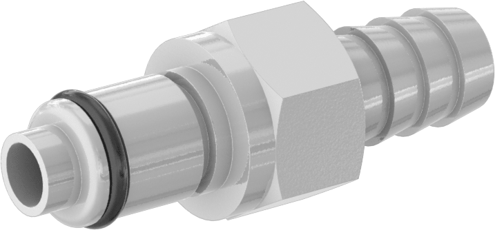 Hava ve Su için Plastik Hızlı Bağlantı Kesme Tüp Bağlantısı, Kapatma Valfli Plug, 1/4 Kaplin Boyutu, 3/8" Dikenli Boru İç Çapı için