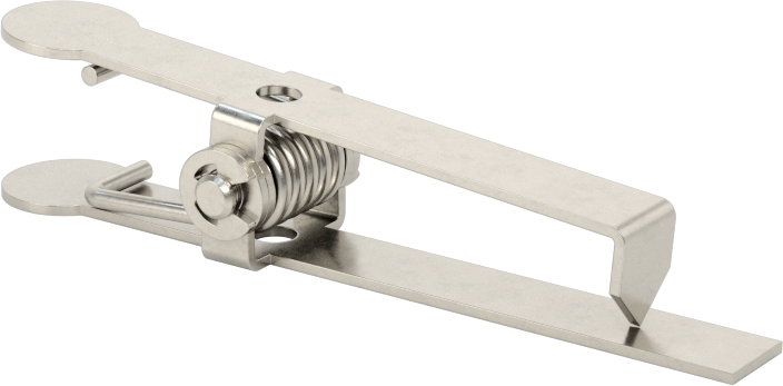 Minyatür Yaylı Kelepçe, 17-7 PH Paslanmaz Çelik, 5/16" Açılır, 2-3/8" Uzunluk, 1/4" Genişlik, Uzun Alt Çene