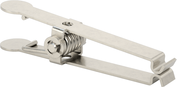 Minyatür Yaylı Kelepçe, 17-7 PH Paslanmaz Çelik, 5/16" Açıklık, 2-3/8" Uzunluk, Kavisli Çeneler