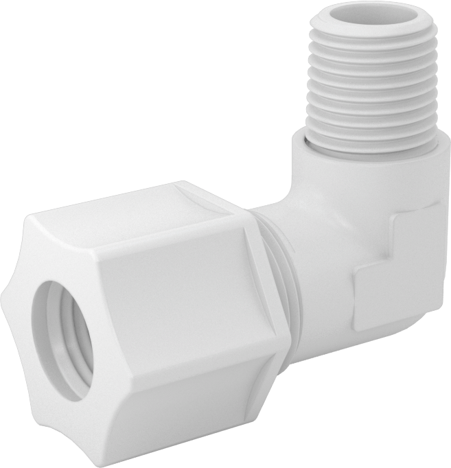 Hava için Plastik Sıkıştırma Borusu Bağlantı Parçası, Dirsek adaptörü, 1/2" Boru Dış Çapı x 1/4 NPT Erkek için