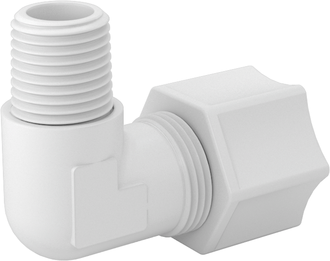 Hava için Plastik Sıkıştırma Borusu Bağlantı Parçası, Dirsek adaptörü, 1/2" Boru Dış Çapı x 1/4 NPT Erkek için