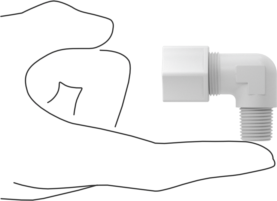 Hava için Plastik Sıkıştırma Borusu Bağlantı Parçası, Dirsek adaptörü, 1/2" Boru Dış Çapı x 1/4 NPT Erkek için