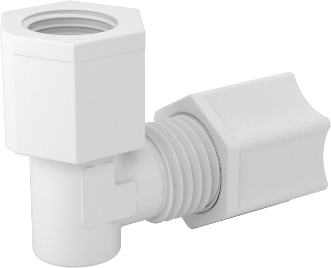 Hava için Plastik Sıkıştırma Borusu Bağlantı Parçası, 90 Derece Dirsek Adaptörü, 1/4" Boru Dış Çapı x 1/8 NPT Dişi için