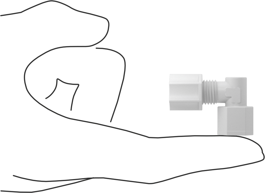 Hava için Plastik Sıkıştırma Borusu Bağlantı Parçası, 90 Derece Dirsek Adaptörü, 1/4" Boru Dış Çapı x 1/8 NPT Dişi için