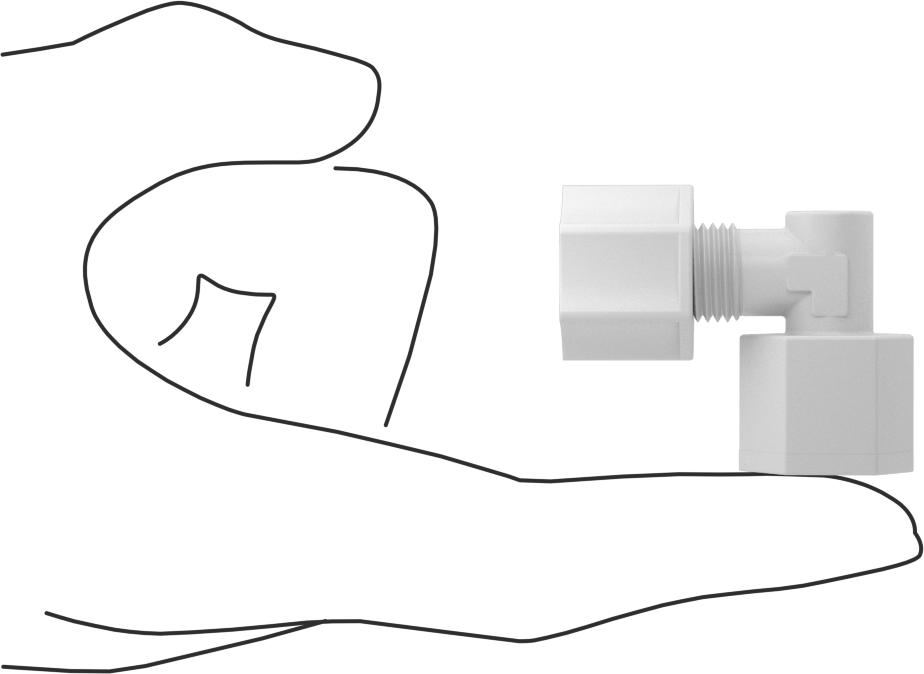 Hava için Plastik Sıkıştırma Borusu Bağlantı Parçası, Dirsek adaptörü, 5/16" Boru Dış Çapı x 1/4 NPT Dişi için
