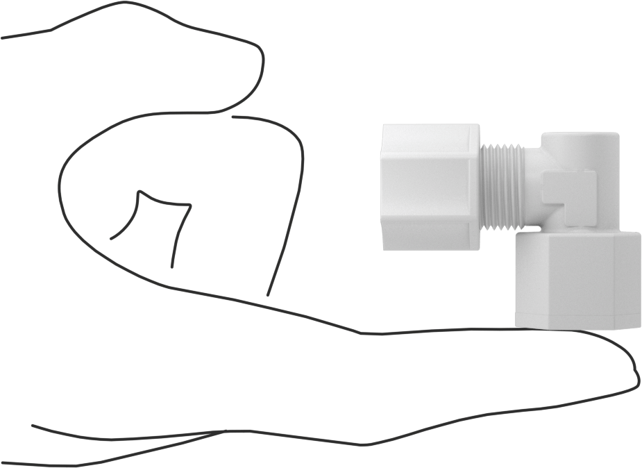 Hava için Plastik Sıkıştırma Borusu Bağlantı Parçası, 90 Derece Dirsek Adaptörü, 3/8" Boru Dış Çapı x 1/4 NPT Dişi için
