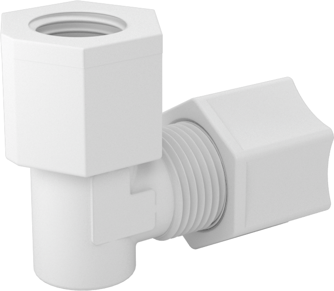Hava için Plastik Sıkıştırma Borusu Bağlantı Parçası, 90 Derece Dirsek Adaptörü, 3/8" Boru Dış Çapı x 1/4 NPT Dişi için