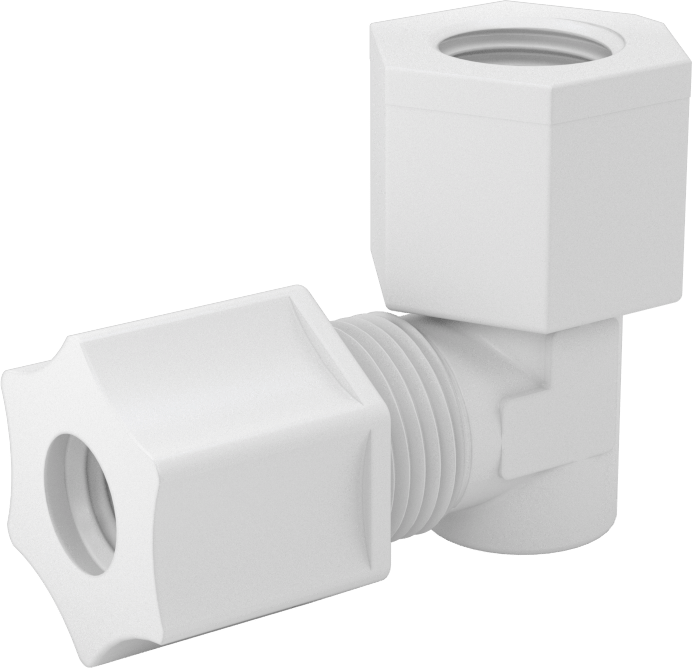 Hava için Plastik Sıkıştırma Borusu Bağlantı Parçası, 90 Derece Dirsek Adaptörü, 3/8" Boru Dış Çapı x 1/4 NPT Dişi için