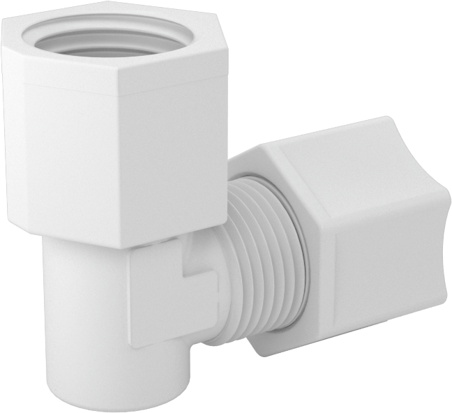 Hava için Plastik Sıkıştırma Borusu Bağlantı Parçası, 90 Derece Dirsek Adaptörü, 3/8" Boru Dış Çapı x 3/8 NPT Dişi için