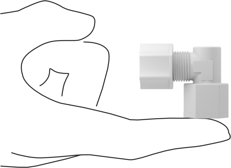 Hava için Plastik Sıkıştırma Borusu Bağlantı Parçası, 90 Derece Dirsek Adaptörü, 3/8" Boru Dış Çapı x 3/8 NPT Dişi için