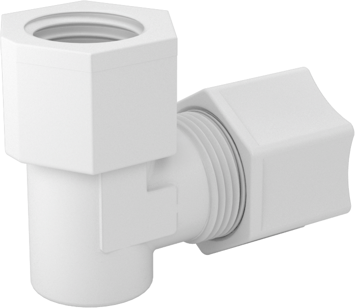 Hava için Plastik Sıkıştırma Borusu Bağlantı Parçası, 90 Derece Dirsek Adaptörü, 1/2" Boru Dış Çapı x 3/8 NPT Dişi için