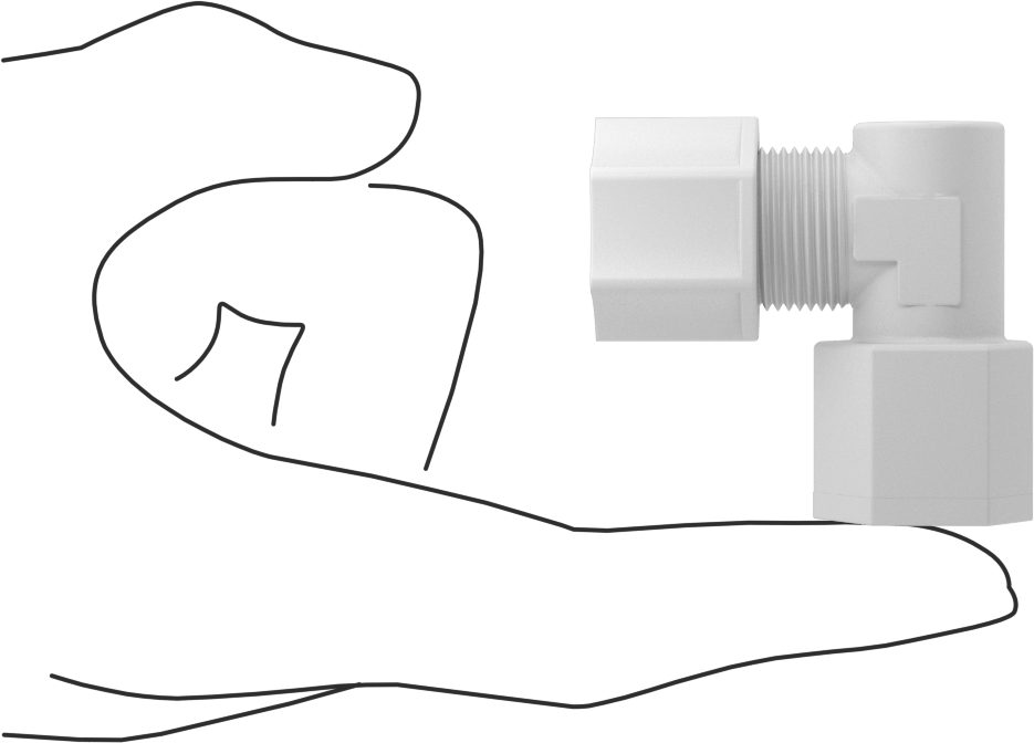 Hava için Plastik Sıkıştırma Borusu Bağlantı Parçası, 90 Derece Dirsek Adaptörü, 1/2" Boru Dış Çapı x 1/2 NPT Dişi için