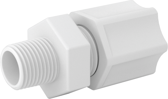 Hava için Plastik Sıkıştırma Borusu Bağlantı Parçası, 5/16" Dış Çaplı Boru x 1/8 NPT Erkek için Düz Adaptör