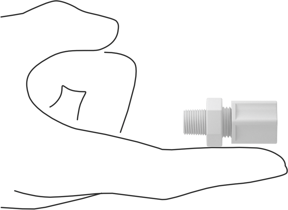 Hava için Plastik Sıkıştırma Borusu Bağlantı Parçası, 5/16" Dış Çaplı Boru x 1/8 NPT Erkek için Düz Adaptör