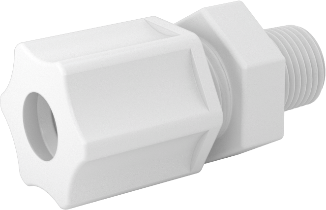 Hava için Plastik Sıkıştırma Borusu Bağlantı Parçası, 5/16" Dış Çaplı Boru x 1/8 NPT Erkek için Düz Adaptör