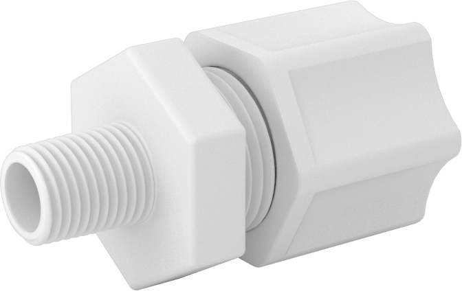 Hava için Plastik Sıkıştırma Borusu Bağlantı Parçası, 3/8" Boru Dış Çapı x 1/8 NPT Erkek için Düz Adaptör